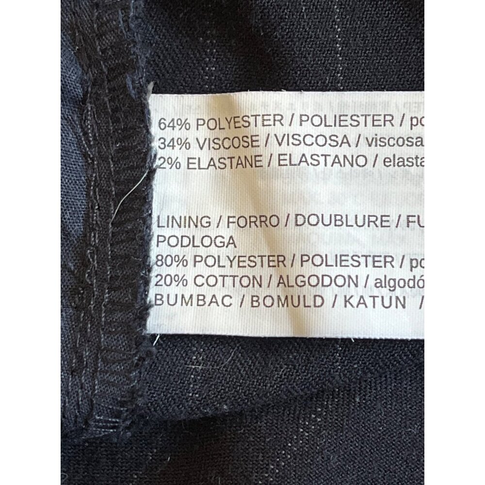 MNG Casual Womens Navy Pinstripe Pants Ruffled Waist Eyelets EUR 40 / USA 8 / M - Picture 6 of 16